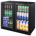 Husky 203L double door home bar fridge - black, adjustable shelves, LED lighting - C2HHMBBKAU