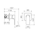 Caroma Luna Bath Shower Mixer - 40mm x 107mm x 80mm - Polished Chrome - SuperSaverAU - view 2