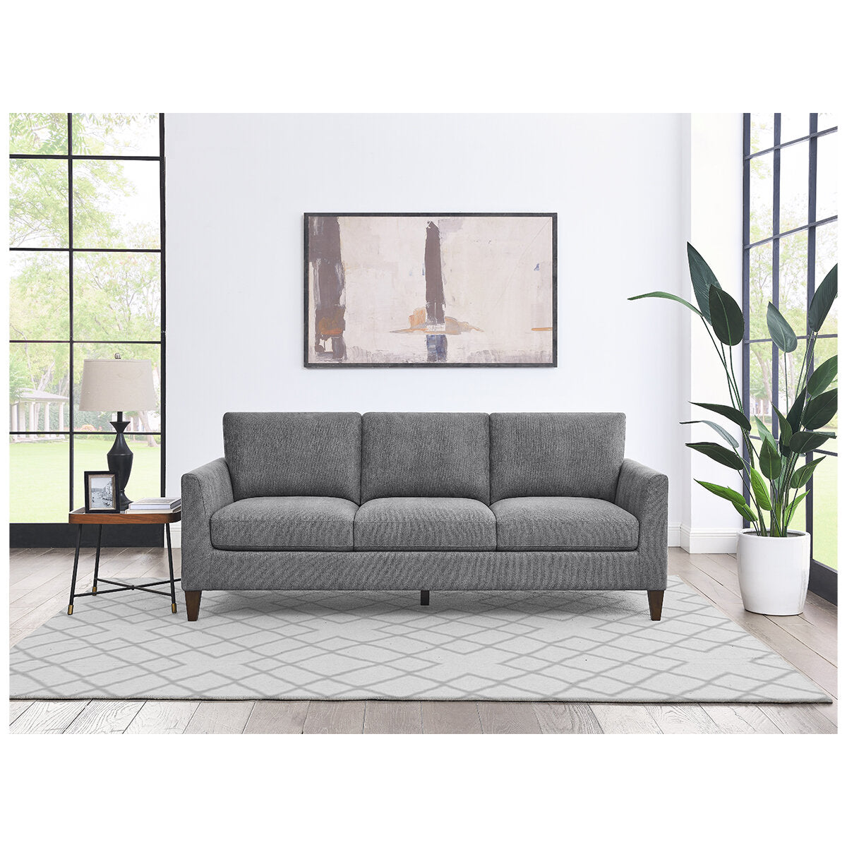 Lillian August Stationary Fabric Sofa with Nailhead Trim & Down Blend Cushions - SuperSaverAU - view 7