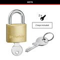 Master Lock 30mm Solid Brass Keyed Padlock, Hardened Steel Shackle, Pin Cylinder