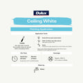 Dulux White Ceiling Paint 4L - Water-Based - Flat Finish - Low VOC - SuperSaverAU - view 3