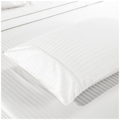 Kensington 1200 Thread Count Stripe Cotton Sheet Set Double White