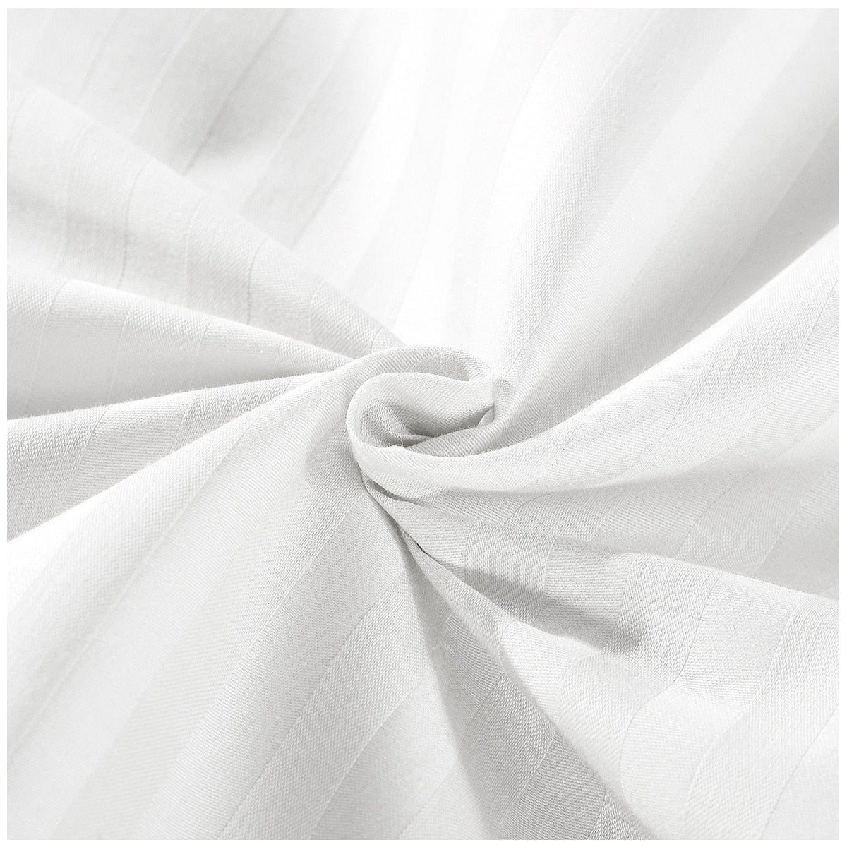 Kensington 1200 Thread Count Stripe Cotton Sheet Set Double White