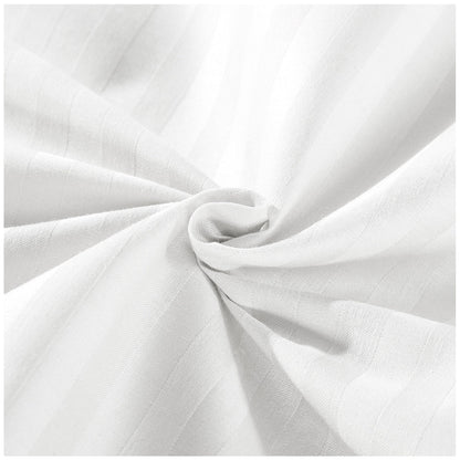 Kensington 1200 Thread Count Stripe Cotton Sheet Set Double White