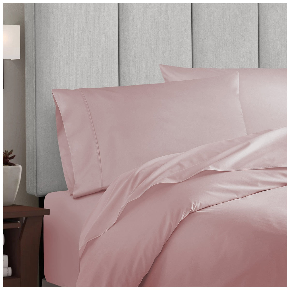 Royal Comfort 1000 Thread Count Balmain Bamboo Cotton Quilt Cover Set King Blush