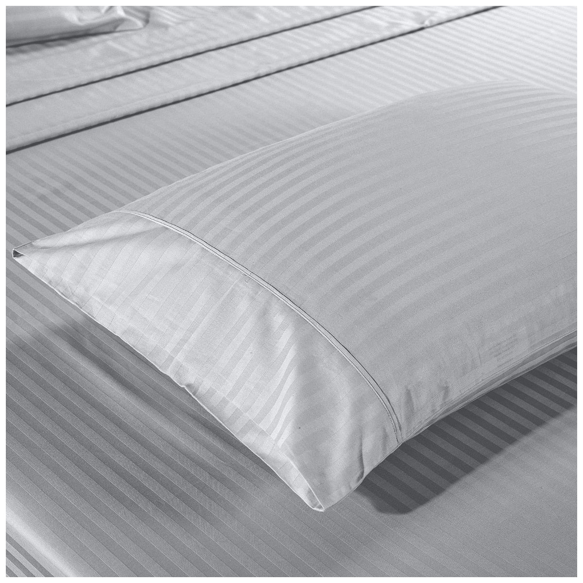 Kensington 1200 Thread Count Stripe Cotton Sheet Set Double Silver