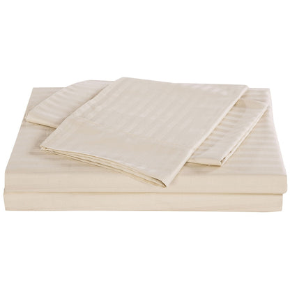 Kensington 1200 Thread Count Stripe Cotton Sheet Set Double Sand