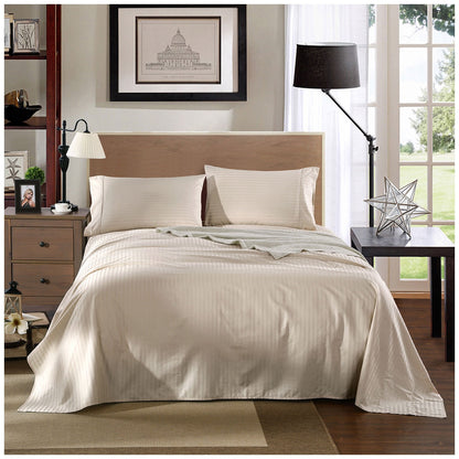 Kensington 1200 Thread Count Stripe Cotton Sheet Set Double Sand