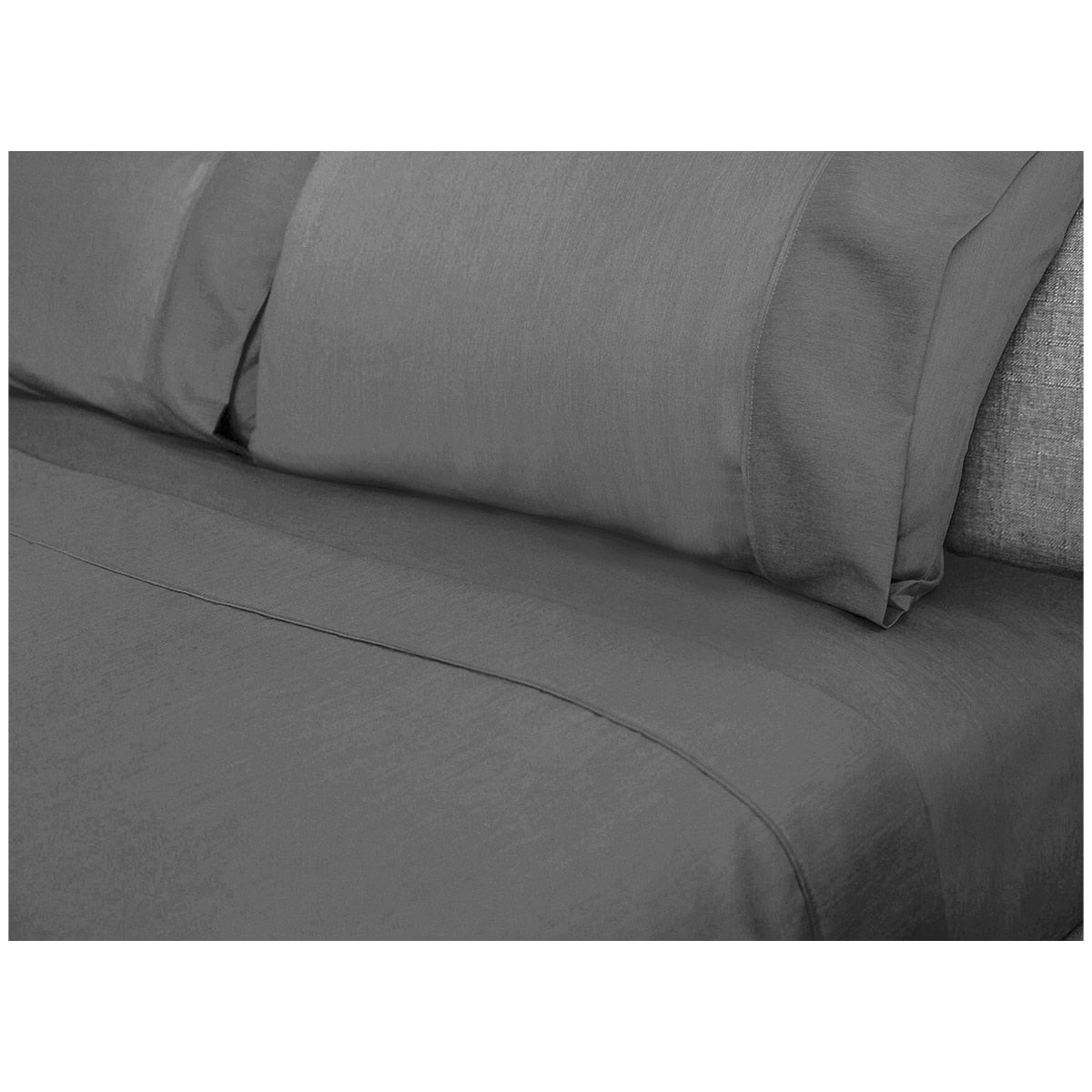 Ramesses 2000 Thread Count Bamboo Single Sheet Set Charcoal - SuperSaverAU - view 3