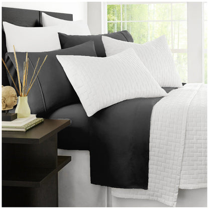 Ramesses 2000 Thread Count Bamboo Single Sheet Set Charcoal