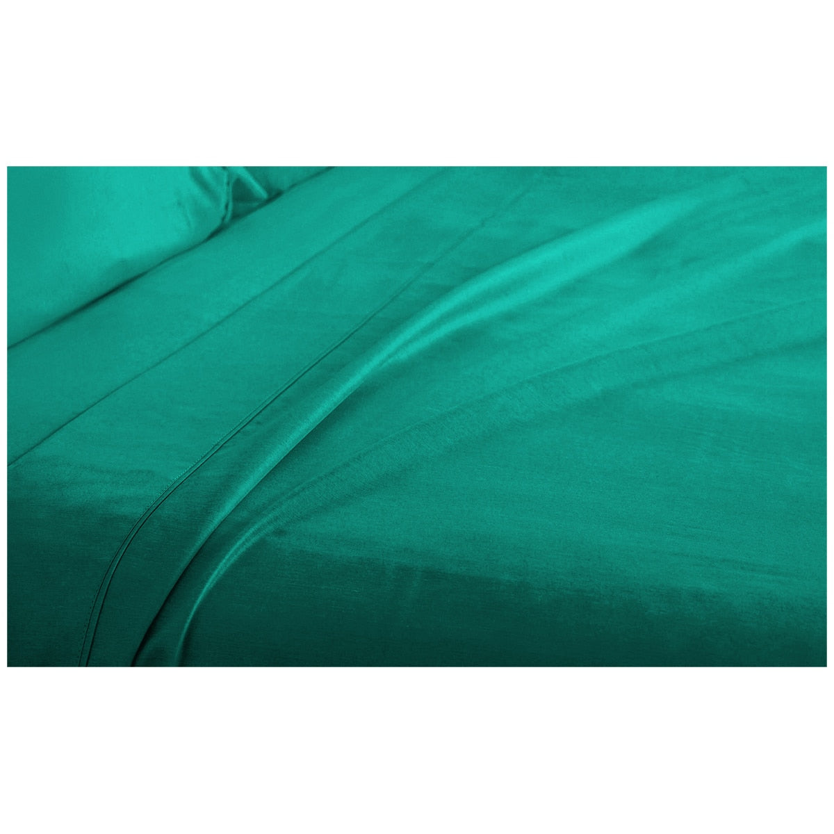 Ramesses 2000 Thread Count Bamboo Single Sheet Set Teal - SuperSaverAU - view 2