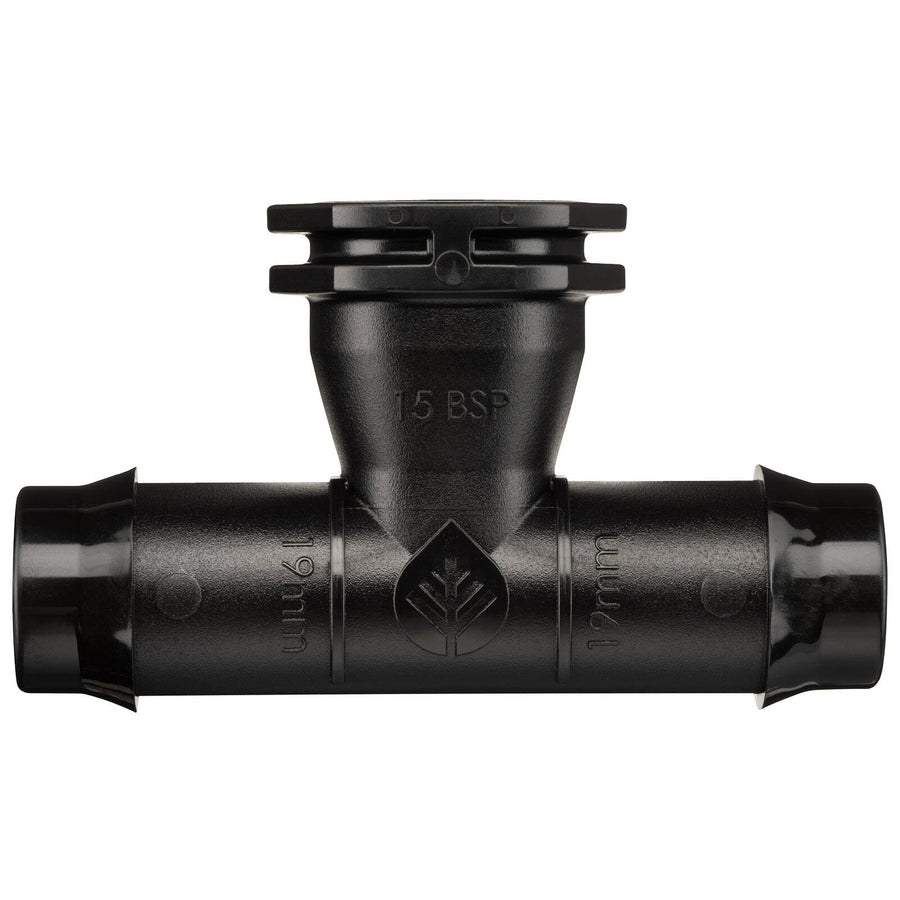 Pope 19 x 15mm BSP Female Threaded Tee - Black Poly Irrigation Fitting