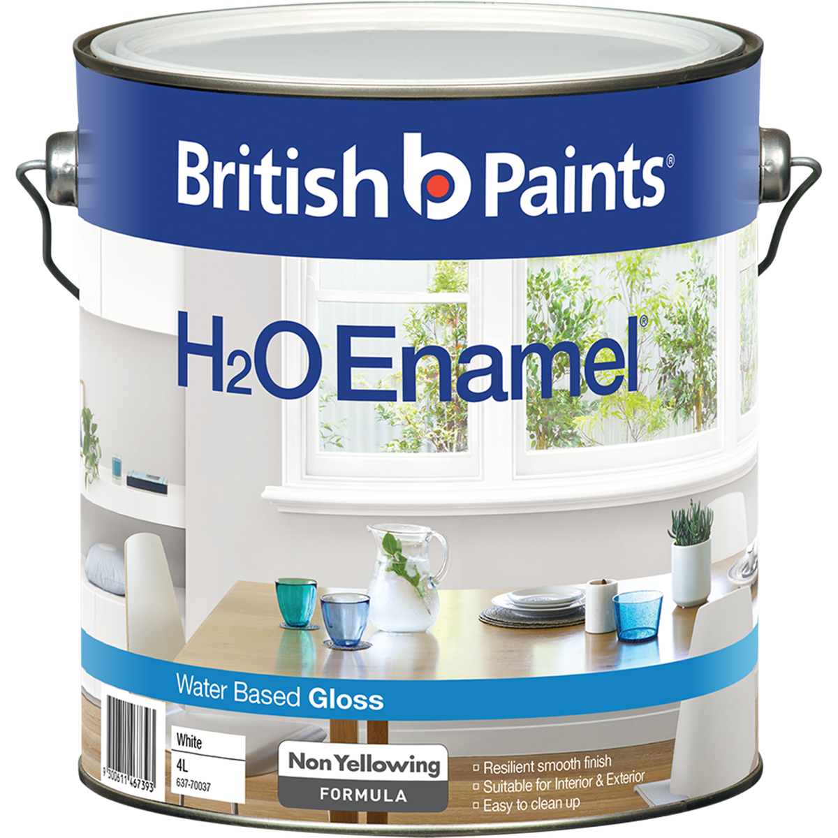 British Paints H2O Enamel Gloss - 4L - Water-Based - Fast Drying - SuperSaverAU - view 1