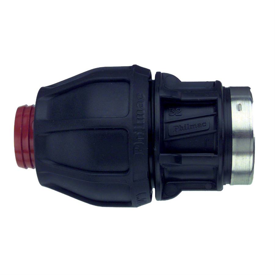 Philmac Rural End Connector - 1-1/2" x 1-1/2" - Polypropylene - Australian Made - SuperSaverAU - view 1