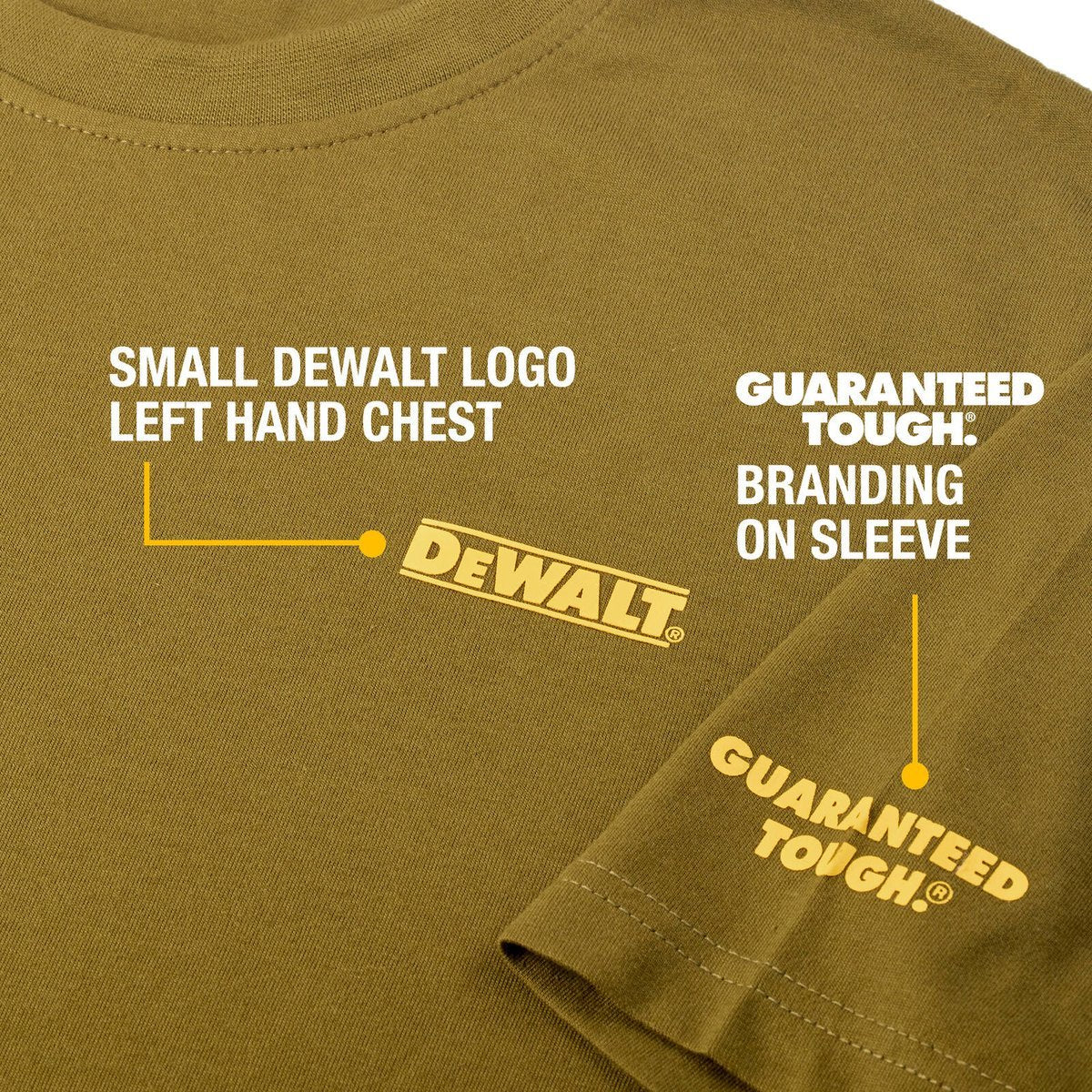 Dewalt Olive Typhoon Crew Neck Shirt XXL - 65% Cotton / 35% Polyester - UPF 50+ - SuperSaverAU - view 5