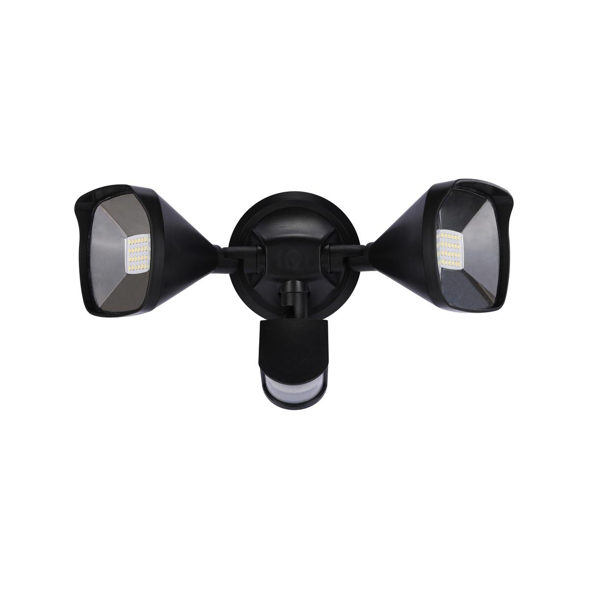 Solar Magic 2000lm Twin Head Solar Security Light - Black - Motion Activated - Outdoor Use - SuperSaverAU - view 1