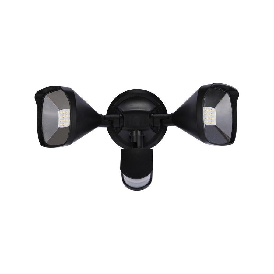Solar Magic 2000lm Twin Head Solar Security Light - Black - Motion Activated - Outdoor Use - SuperSaverAU - view 1