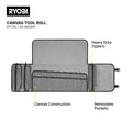Ryobi Traxx Canvas Tool Roll - 225mm x 40mm x 340mm - Organises Hand Tools - SuperSaverAU - view 2
