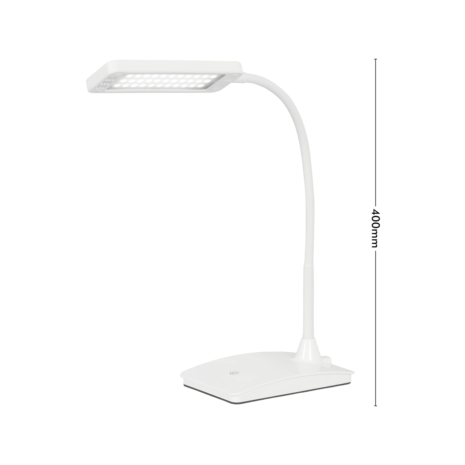 Verve Design Aren 40cm 7W LED Touch Desk Lamp ATL539, Adjustable Gooseneck, White