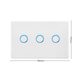 Deta Touch Activated Triple Gang Light Switch - 77mm x 30mm x 110mm - White - SuperSaverAU - view 4