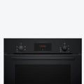 Bosch Series 2 60cm Built-In Oven - 66L, Plug and Play 10A, 3D HotAir, EcoClean Direct, Black - HBF134EB1A