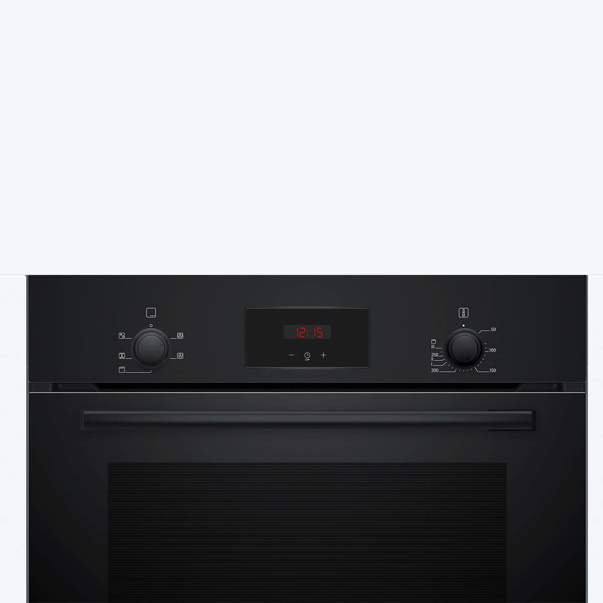 Bosch Series 2 60cm Built-In Oven - 66L, Plug and Play 10A, 3D HotAir, EcoClean Direct, Black - HBF134EB1A
