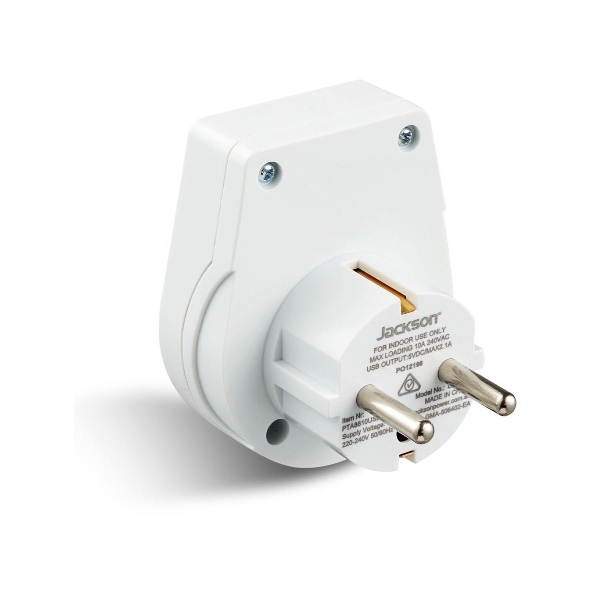 Jackson Europe Bali Travel Adaptor - Compact 1 Outlet - 55mm x 70mm - SuperSaverAU - view 3