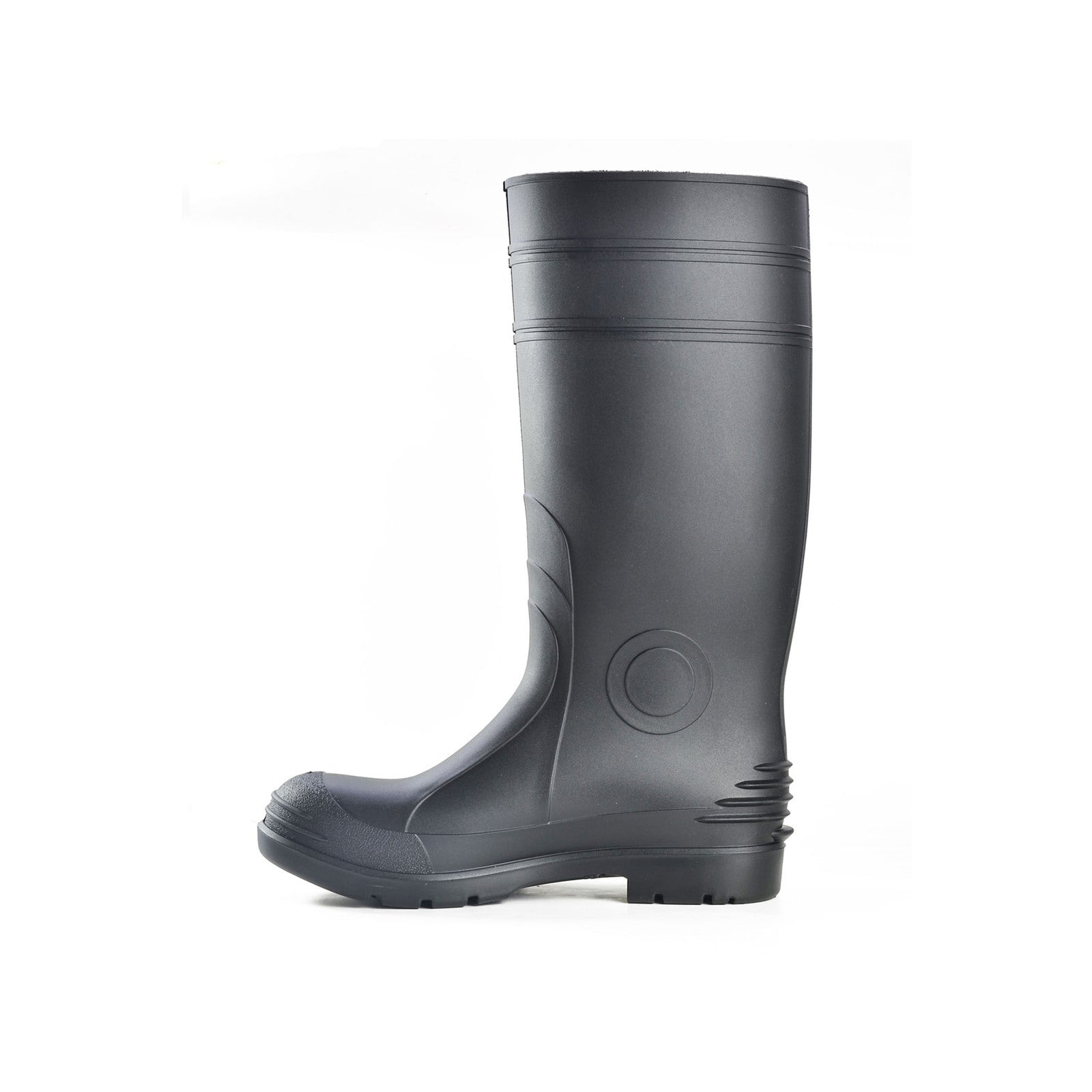 Bata Industrials Men's Jobmaster Knee Length Gumboots Black, UK Size 9, PVC, Fuel & Oil Resistant