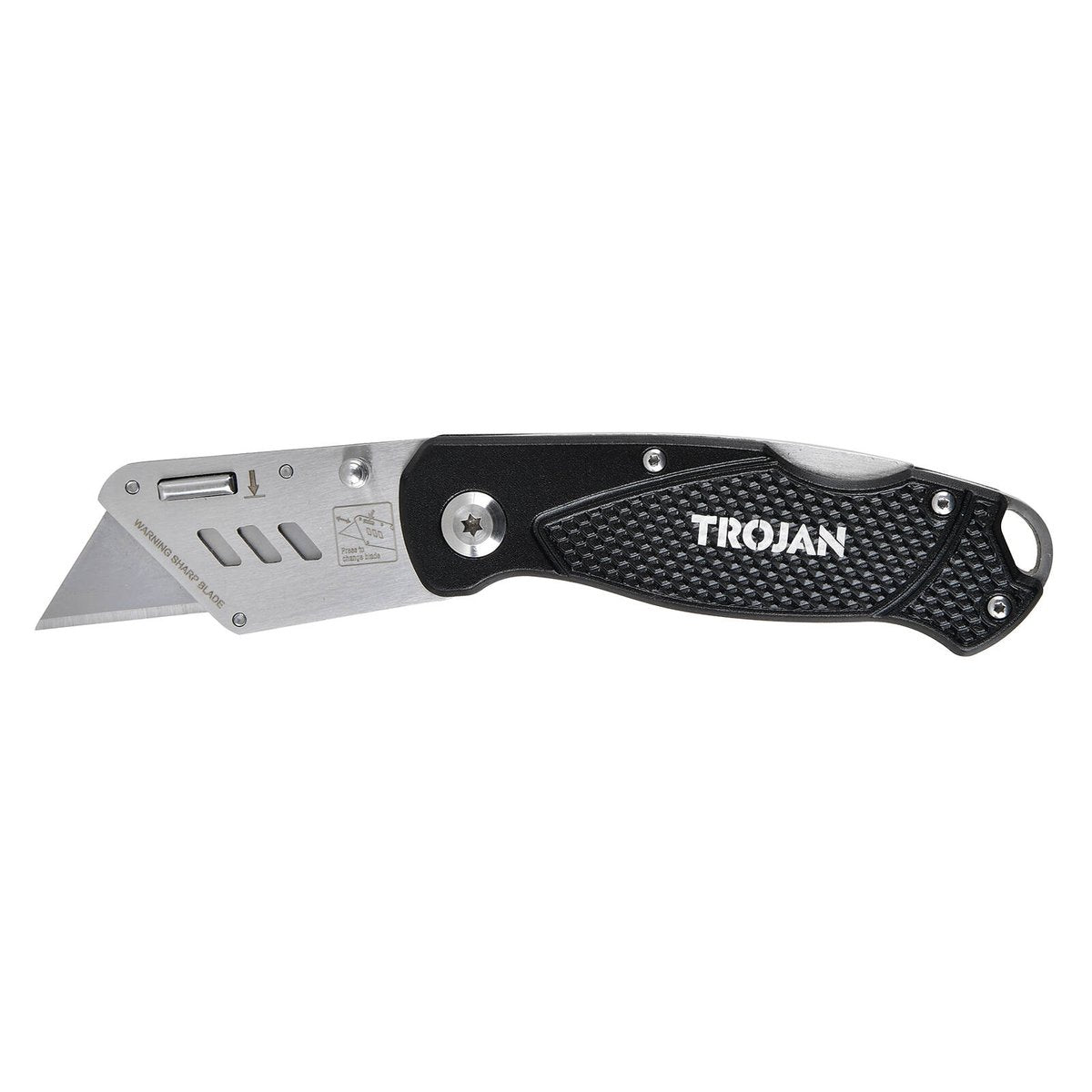 Trojan Folding Utility Knife - Compact Design - 5x SK5 Steel Blades - 150mm x 25mm x 190mm - SuperSaverAU - view 2