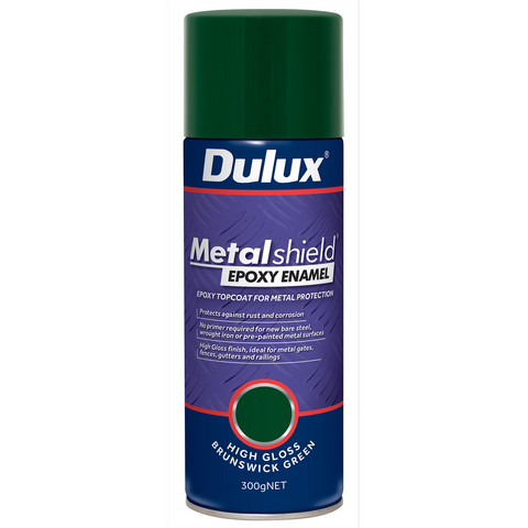 Dulux Metalshield Epoxy Enamel Gloss Spray Paint 300g Brunswick Green - SuperSaverAU - view 1