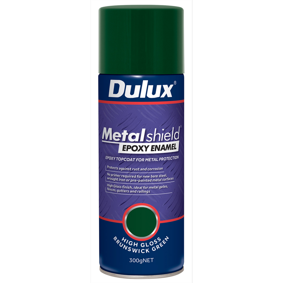 Dulux Metalshield Epoxy Enamel Gloss Spray Paint 300g Brunswick Green - SuperSaverAU - view 1