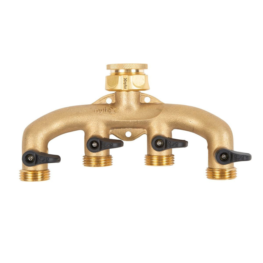 Nylex Brass 4 Way Tap Adaptor - 12mm - Solid Brass - UV Protected - SuperSaverAU - view 1