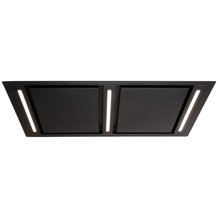 Schweigen 120cm Ceiling Cassette Rangehood - Matte Black, Twin External Motors, LED Light - SCC1200B-SP2PAK