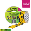 Croc Grip 5m x 50mm Yellow and Black Watch Your Step Anti-Slip Tape