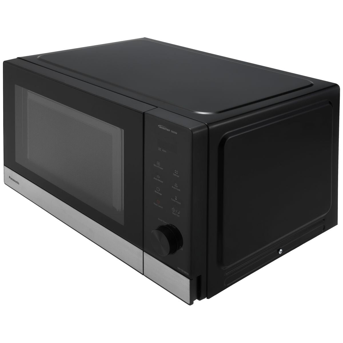 Panasonic 29L inverter microwave oven - 1000W, black with stainless steel trim, 17 auto menus - NN-SD38QSQPQ