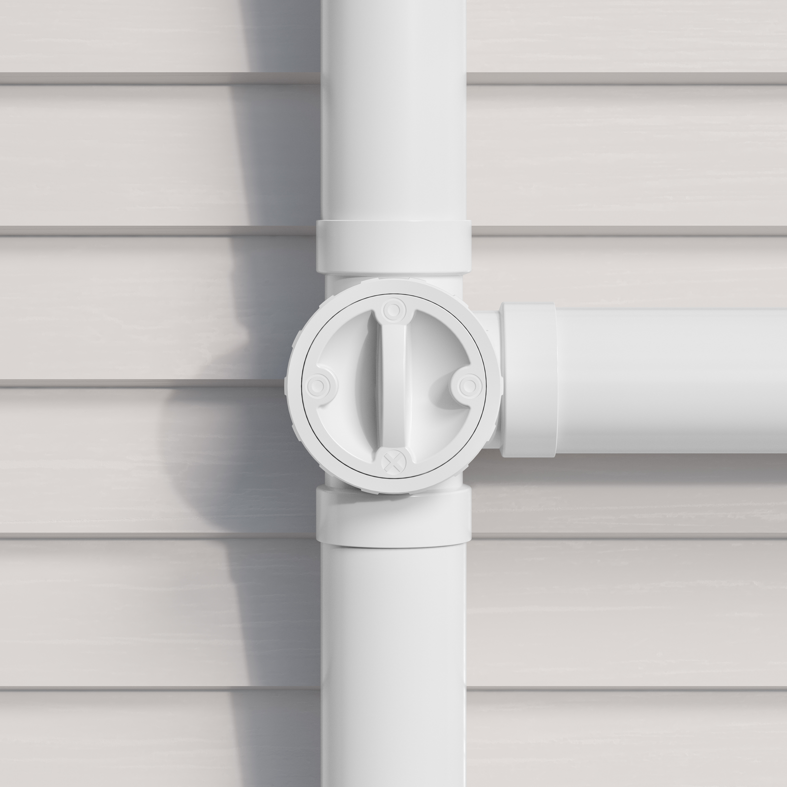 Rain Harvesting 90mm 3-Way Water Diverter, Grey PVC Push-Fit