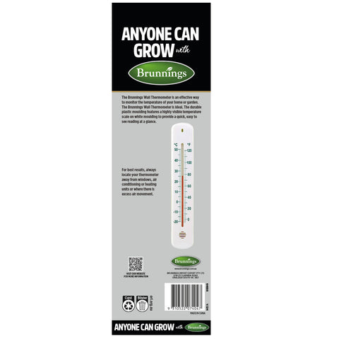 Brunnings 210mm Plastic Wall Thermometer Outdoor Garden Greenhouse