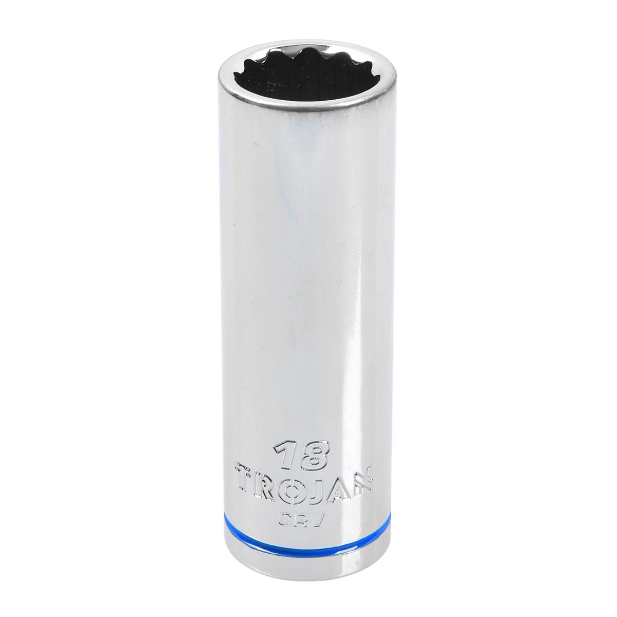 Trojan 18mm Deep Socket 1/2" Drive - Polished Chrome Vanadium - Durable - SuperSaverAU - view 1