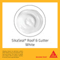 Sika SikaSeal Roof & Gutter Silicone Sealant 300ml, White UV Resistant