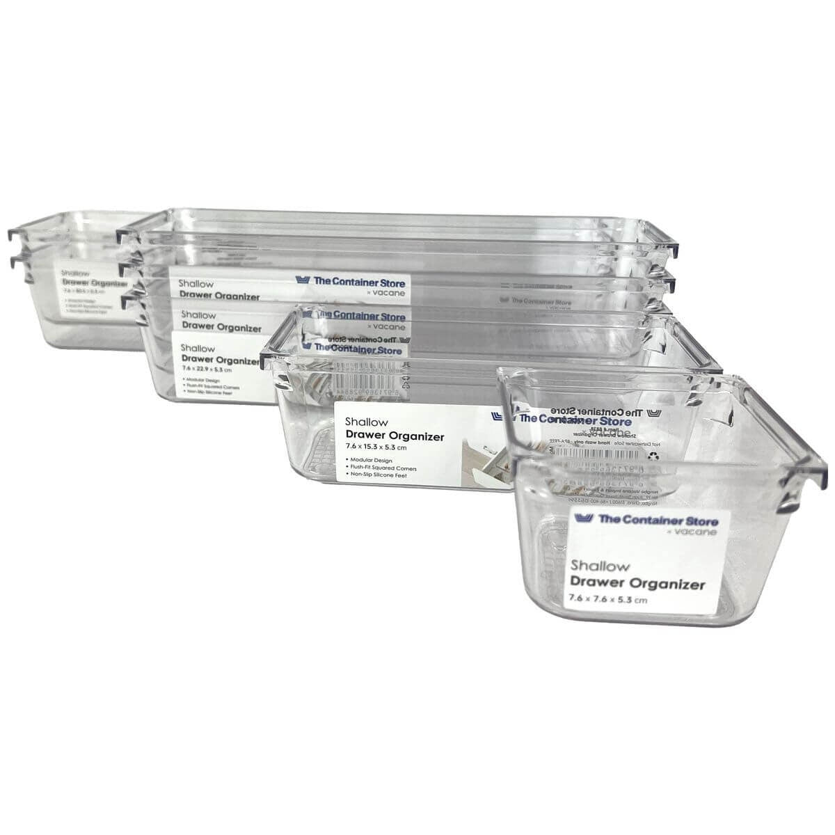 The Container Store 12 piece kitchen drawer pack 1 - Clear PET organisers - Two drawers - VTCS-DRAW-P1