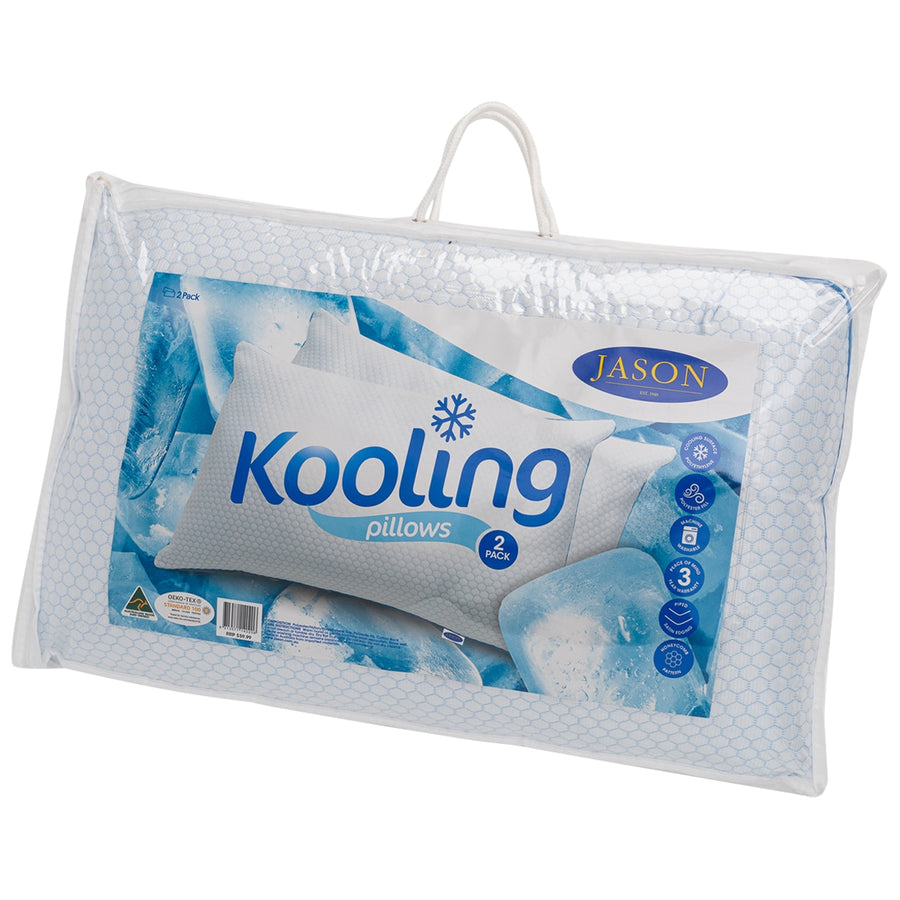 Jason Kooling Pillow 2 Pack, 480 x 730 mm, Anti-Microbial, Kooling Surface - SuperSaverAU - view 1