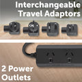Arlec Powerboard Travel Adaptor Kit - 2 Outlets - PD30W USB C - Black - SuperSaverAU - view 5