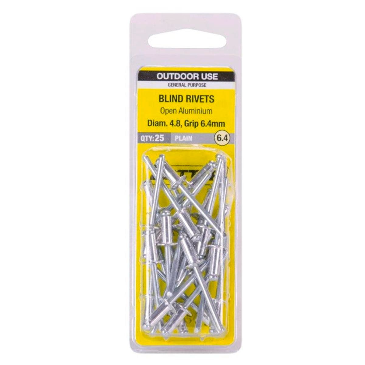 Otter Open Aluminium Blind Rivets 4mm x 6mm 25 Pack Lightweight Durable - SuperSaverAU - view 1