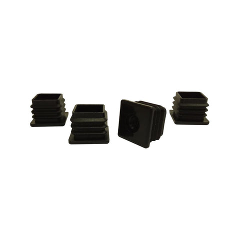 Surface Gard 25mm Black Threaded Internal Square Plastic End Closure 4 Pack - SuperSaverAU - view 1
