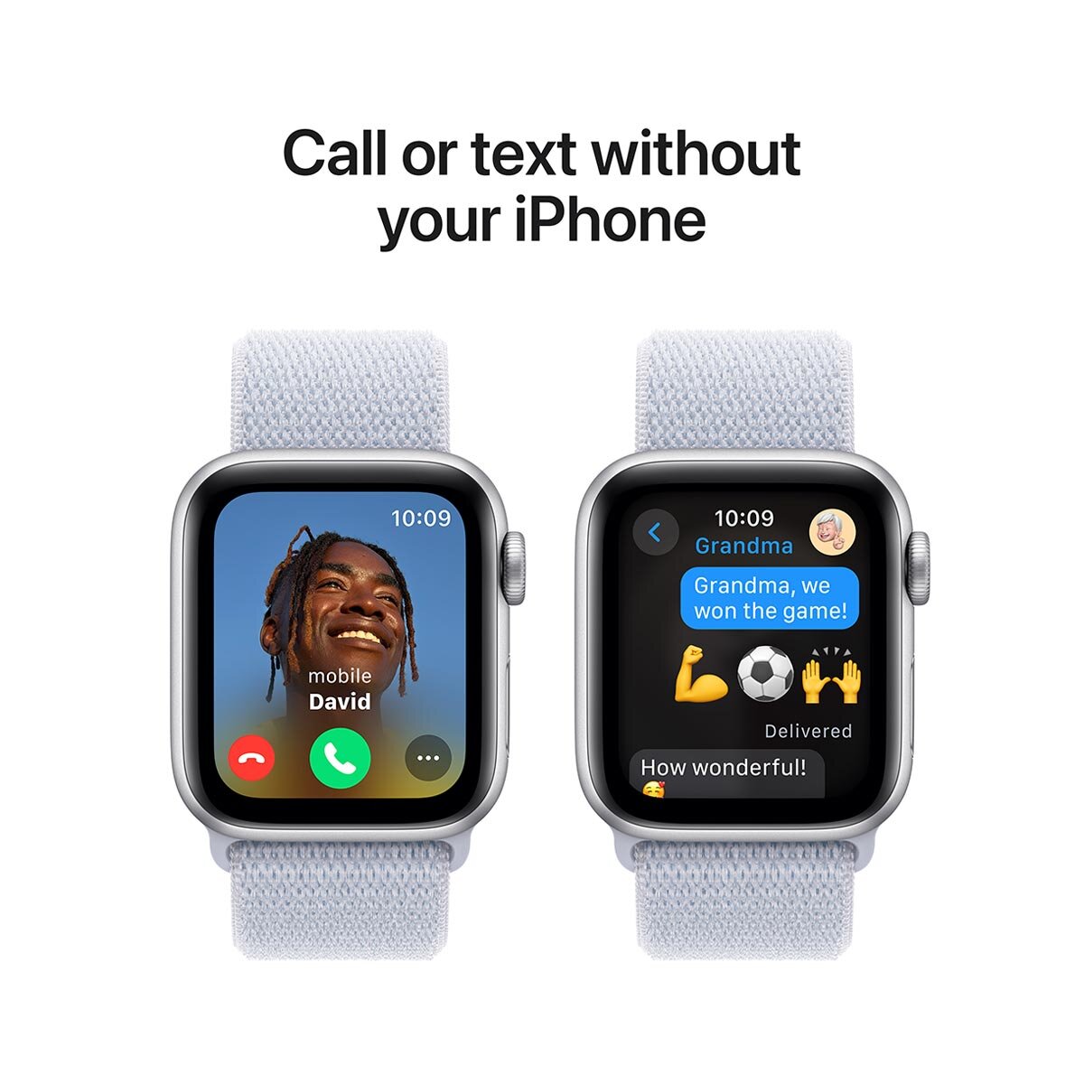 Apple Watch SE GPS 40mm Silver Aluminium Case With Blue Cloud Sport Loop