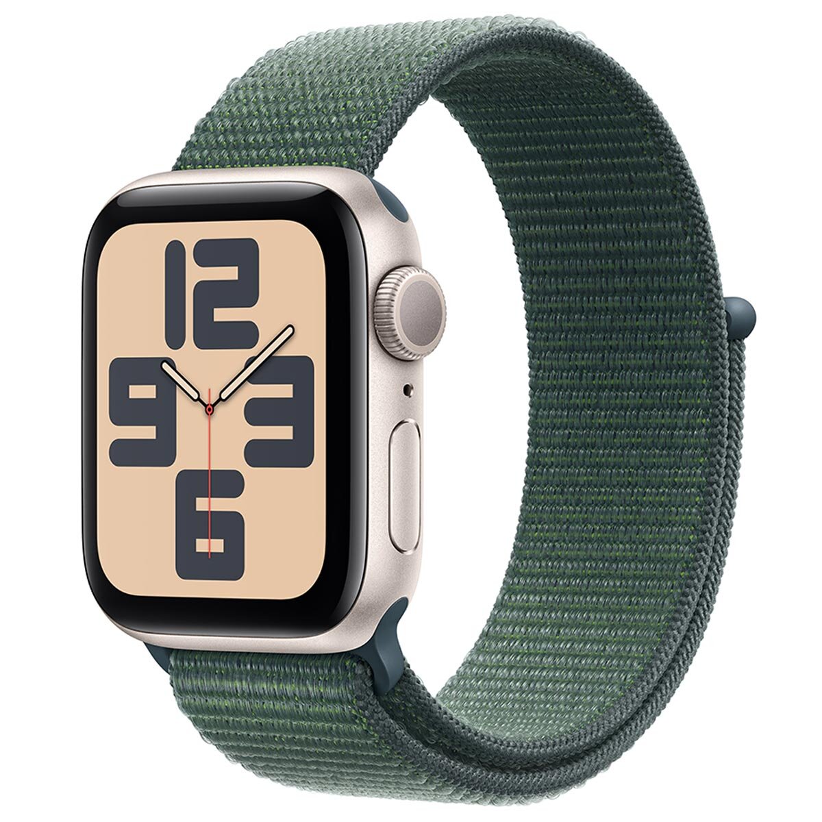 Apple Watch SE GPS 44mm Starlight Aluminium Case With Lake Green Sport Loop