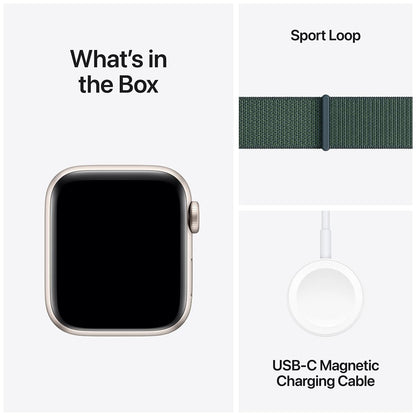 Apple Watch SE GPS 44mm Starlight Aluminium Case With Lake Green Sport Loop