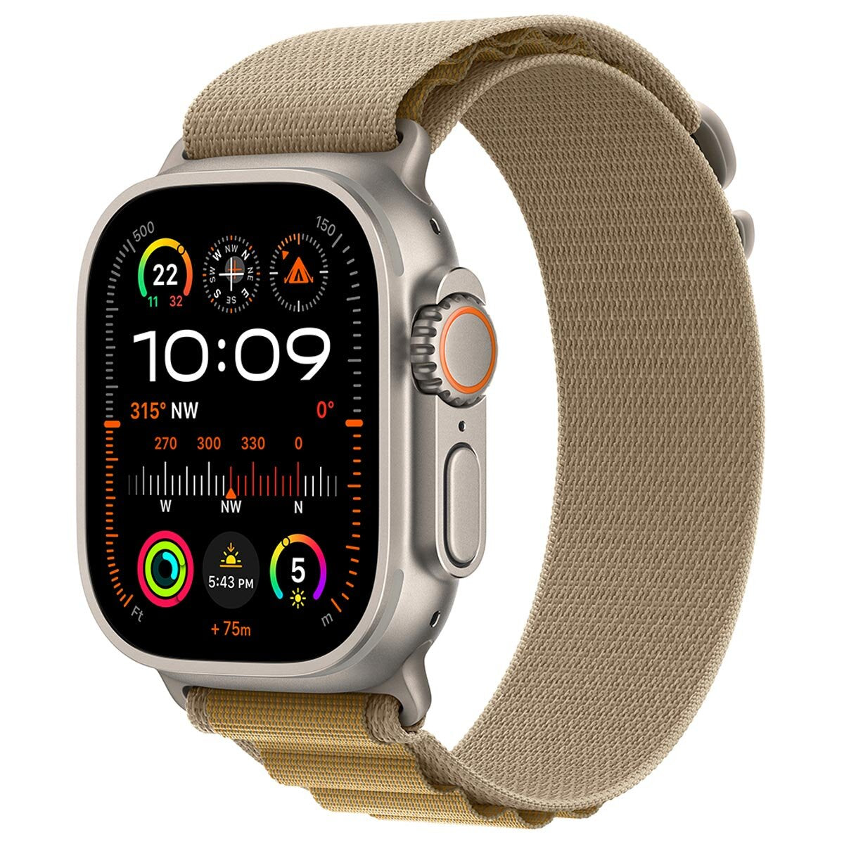 Apple Watch Ultra 2 GPS + Cellular 49mm Natural Titanium Case With Tan Alpine Loop Small