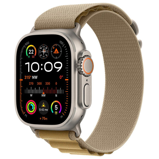Apple Watch Ultra 2 GPS + Cellular 49mm Natural Titanium Case With Tan Alpine Loop Small