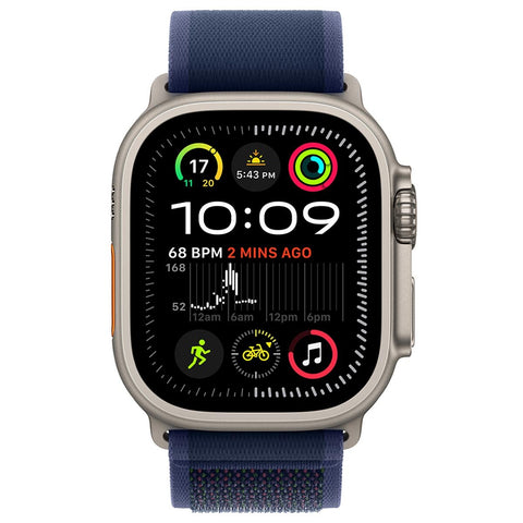 Apple Watch Ultra 2 GPS + Cellular 49mm Natural Titanium Case With Blue Trail Loop S/M - SuperSaverAU - view 2